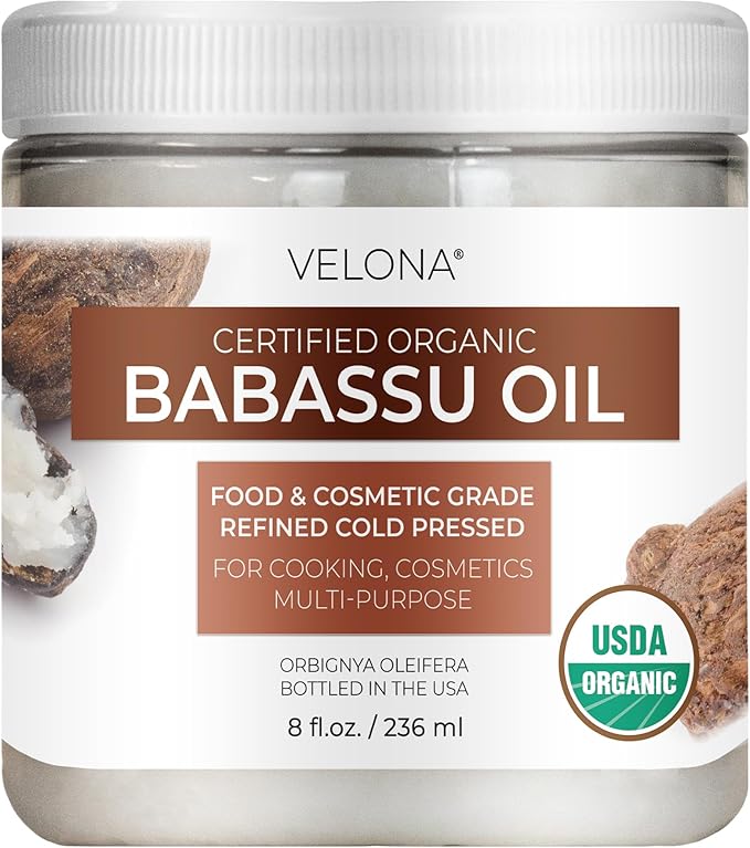 velona Babassu Oil USDA Certified Organic - 8 Fl Oz | 100% Pure and Natural Carrier Oil | Refined, Cold Pressed | Face, Hair, Body & Skin Care and Cooking | Use Today - Enjoy Results…