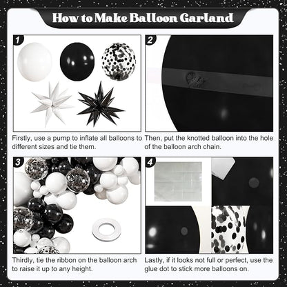 Black and White Balloons Arch Kit - Image 5