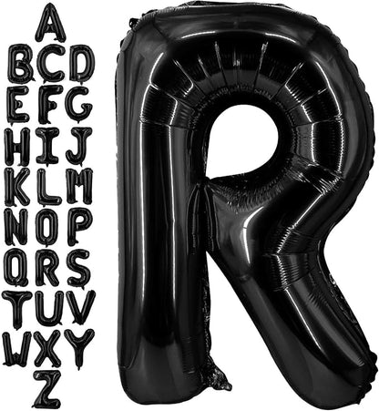 40 Inch Black Letter R Balloons, DIY Phrase Foil Alphabet Letter R Balloons DIY by LHOAVWE