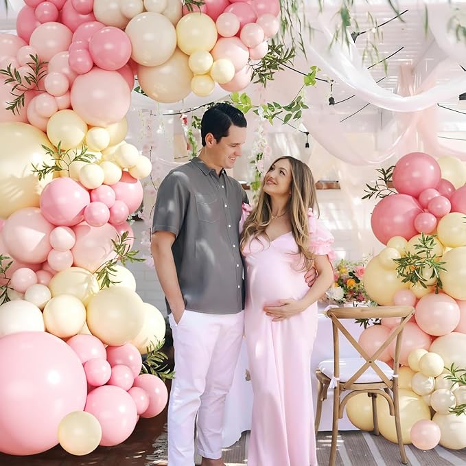 Pink and Yellow Balloon Arch Kit - Image 4
