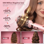 Dual Voltage StyleVibe 6-in-1 Air Styler, Hair Dryer & Blow Dryer Brush with Travel Case - Auto Wrap Curls (L/R), Fast Drying, Thermal Brush for Blowouts & Frizz-Free Volume, No Heat Damage