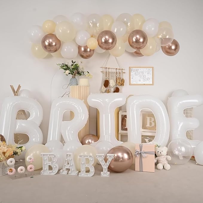 40 Inch White BRIDE Balloons Bachelorette Bridal Shower Large White Bride - Image 5