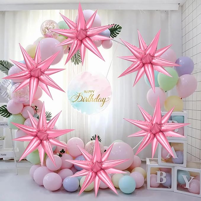 74 PCS Pearl Pink Star Balloons - Image 2
