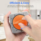Orange Kitchen Timers for Cooking, Chef Cooking Timer Clock with Loud Alarm,100% Mechanical Desk Timer - No Batteries Required - Magnetic Backing, Exquisite Stainless Steel Body - Countdown Reminder