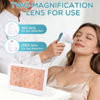 Skin Analysis Machine, 12 Inch LCD Screen Rechargeable Digital Scalp Camera for Hair Analysis, 50x/200x Dual Heads, Skin Health Detection Use for Home, Salon and Spa