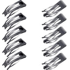 Chinco 24 Pcs Double Grip Hair Clips Metal Snap Clips Women Barrettes for Hair Making, Salon Supplies(Gun Black,2 Inch)