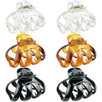 MAORULU Big Claw Hair Clips for Women and Girls, Strong Hold, 6 Packs (Black, Clear, Tortoise)