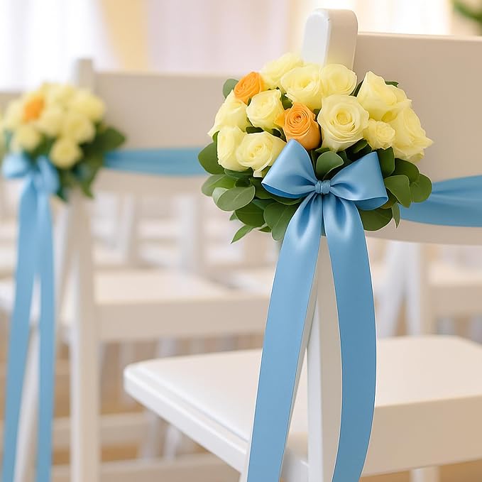 30Yards 1 1/2In Sky Blue Ribbon - Image 4