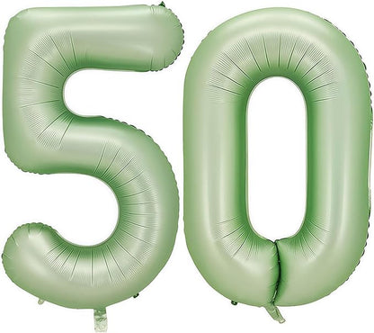 Sage Green Number 50 Balloon, 50 Balloon by BBPOOL