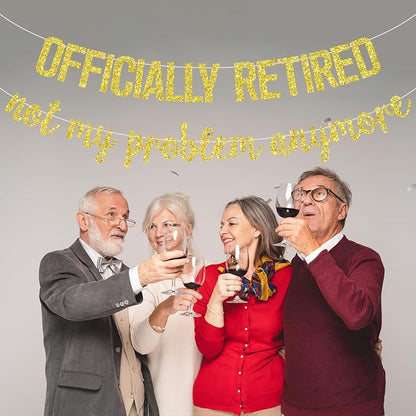 Officially Retired Banner, Happy Retirement, Goodbye Tension Hello Pension - Image 4