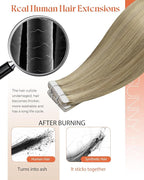 Sunny Hair Tape in Hair Extensions Real Human Hair Invisible Remy Hair Extensions Tape ins for Women Golden Blonde Highlight Medium Blonde 12 inch 20Pcs 30G