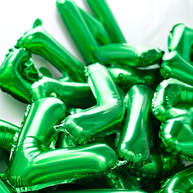 16" Green Letter Number Balloons, Happy Birthday & 2 Sets of A-Z 0-9, Foil - Image 5