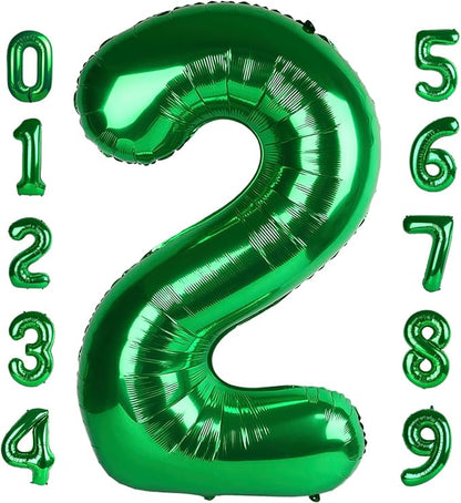 Number 2 Balloons 40 Inch for 2nd 22 Birthday Party Decorations, Dark Green | by Mluchee