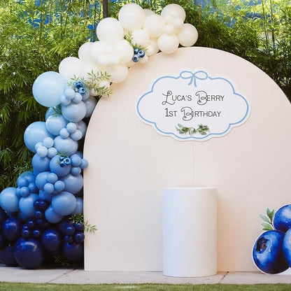 Blue White Balloon Arch Kit for Blueberry Baby Shower Birthday Decorations | - Image 7