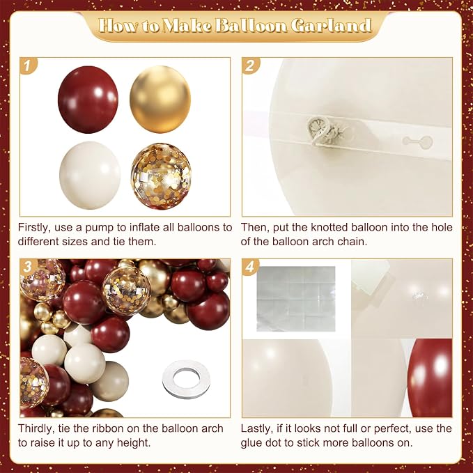 Burgundy Balloon Arch Garland Kit - Image 5