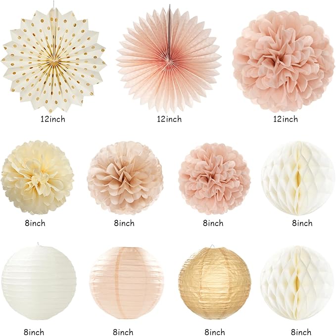 Champagne-Gold Beige Fall Boho Birthday Party-Decorations - Image 2