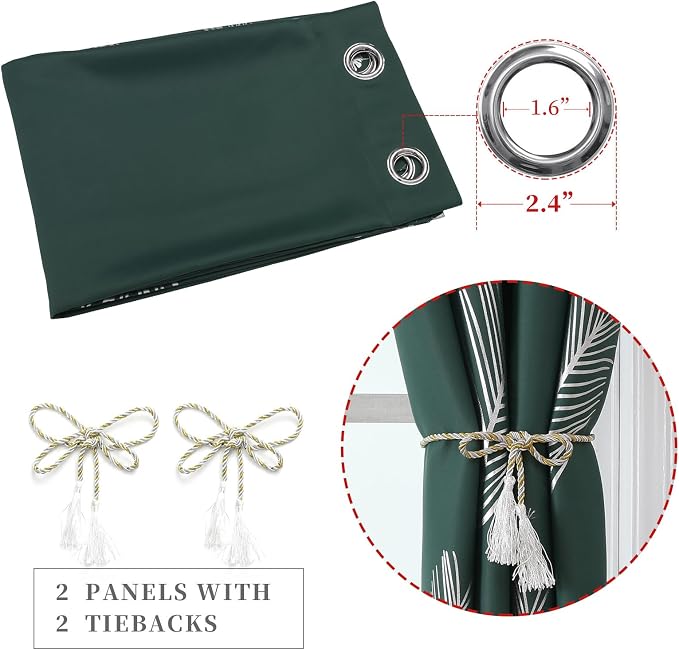 Green Blackout Curtains 63 Inches Long - Image 4