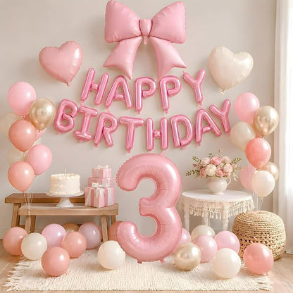 Dusty Pink Number 3 Balloon, 3rd Birthday Decorations - Image 4