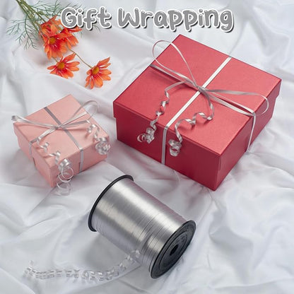 500 Yard Silver Curling Ribbon for Gift Wrapping, Balloon String, 3/16" Thin - Image 3