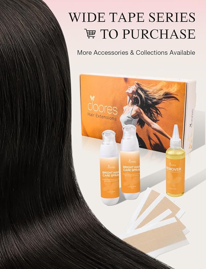 DOORES Invisi Edge Tape in Wide Hair Extensions Human Hair, Dark Brown 4PCS Injection Tape ins 20g 16 Inch, Virgin Human 3 Inch Wide Injected Extensions Invisible