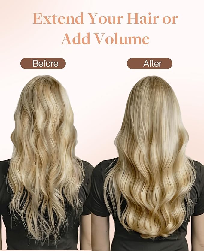 GOO GOO Invisi Edge Tape in Hair Extensions Human Hair, 16/22 Light Blonde Highlighted Golden Blonde 20pcs 16inch 50g, Virgin Remy Hair, Seamless Injected Tape, Natural Look