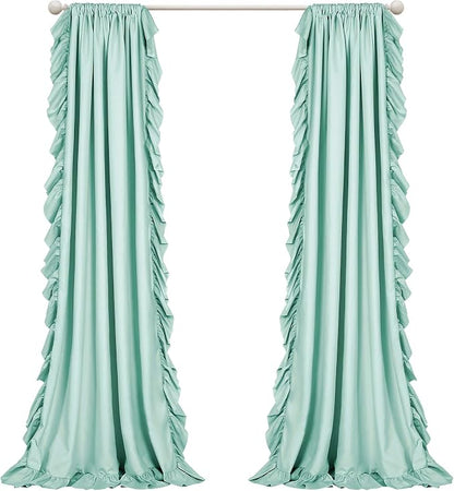 Lush Decor Reyna Ruffle Window Curtain Panel Set, Light Blue - Image 9
