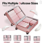 Veken 6/9/11 Set Compression Packing Cubes for Travel Essentials,Compressible Expandable Large Luggage Suitcase Organizer Bags for Clothing,Durable Space Saver Storage Bags(Pink)