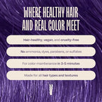 Overtone Semi Permanent Hair Color Conditioner, Vibrant Purple, 8 oz, Nourishing, Damage-Free, Color Depositing Mask for All Hair Types with Shea Butter & Coconut Oil, Vegan & Cruelty-Free
