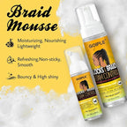 Braid Foam Control Mousse Braiding Hair Mousse for Braids Twist, Locs, No Flake Extra Hold High Shine Style and Moisturizes, Lightweight, Smooth, No Flake Easy to Apply (4pcs)