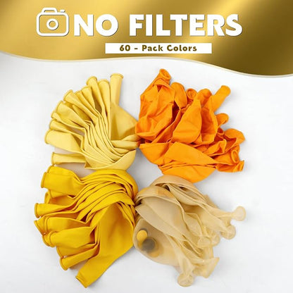 Yellow Beige Balloons 60Pcs 12 Inch Confetti Latex Balloon Kit - Image 6