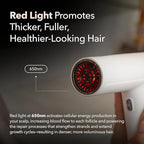 SRILabs DryQ ‘Smart’ Hair Dryer – White Edition – Super Lightweight, Foldable – Powerful, Quiet Motor – Infrared & Ionic Technology – 3 Magnetic Attachments – Heat Control with Locking Switch