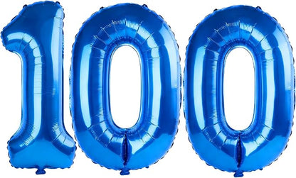 40 Inch Number 100 Balloons for 100th Birthday Party Decorations, 0-100 Dark by FOBELEC