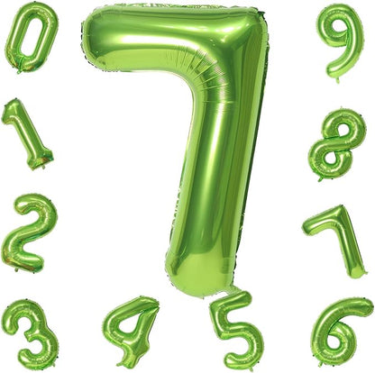 40'' Green Number 7 Balloons, Giant Self Inflating Foil Number Balloons Set 0-9 - Image 9