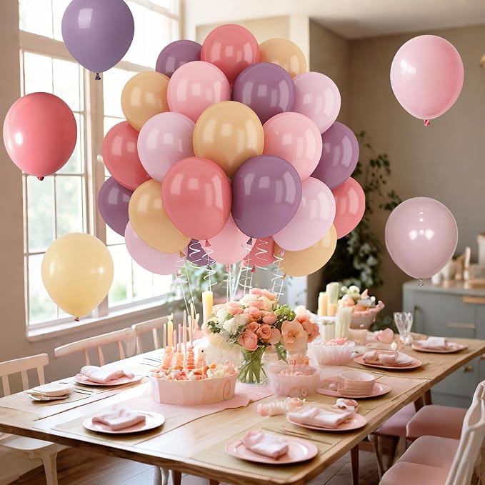Pink and Purple Balloons 12inch Dusty Purple Blush Pink Balloon - Image 7