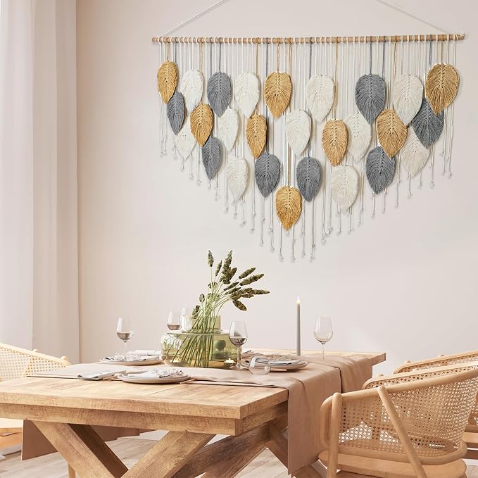 Large Macrame Wall Hanging Boho Woven Tapestry Chic Modern Home Decorations | - Image 4