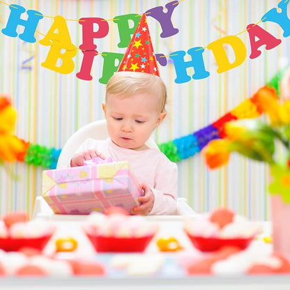 Colorful Happy Birthday Banner Rainbow Bunting Party Banner - Image 6