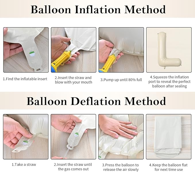Biapian 40 Inch Love Letter Balloons, Cream Foil Balloons Big LOVE Balloons - Image 8