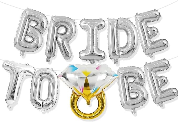 Silver Bachelorette Party Decorations, Bride To Be Bridal Shower Letter by Paeyeq