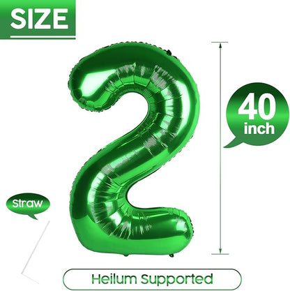 2 Balloon - Green Birthday Number Balloons, 40 Inch Decorations Men Women | - Image 5