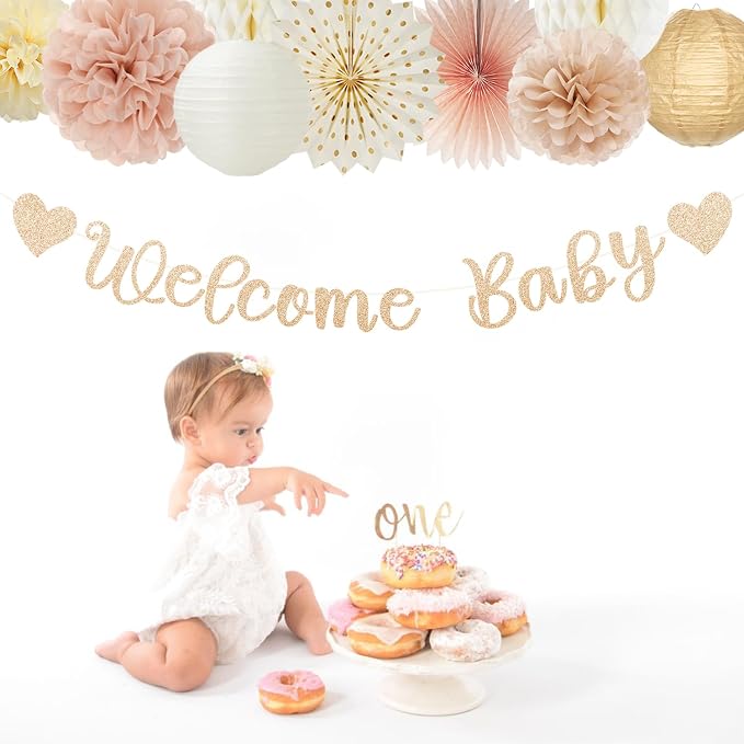 Champagne-Gold Fall Boho Baby Shower Party-Decorations - Image 4