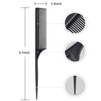 Leinuosen 10 Pcs Rat Tail Comb Styling Carbon Heat Resistant Anti Static Teasing Comb for Back Root Tease Adding Volume Evening Styling(Black)