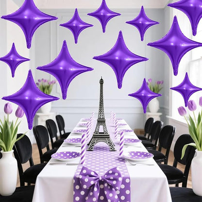 Purple Star Balloons, 26Inch and 10Inch Purple Quadrangle Helium Balloon - Image 6
