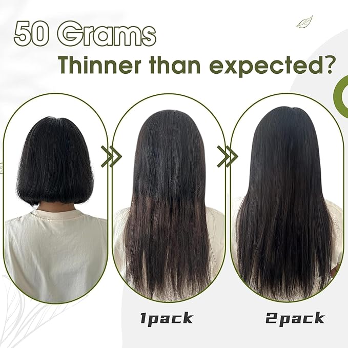 RUNATURE Clip in Hair Extensions Real Human Hair, Brown Hair Extensions Clip Ins, Double Weft Human Hair Clip in Extensions, Remy Natural Hair, Tangle Free, 16 Inch 50g 3pcs #4 Medium Brown
