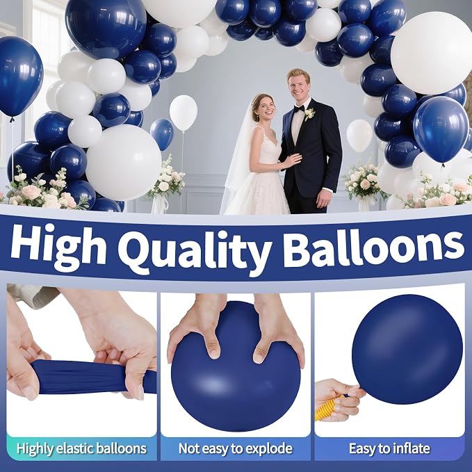 Navy Blue Balloon Arch Kit 111Pcs 18 12 5 Inch Latex Party Balloons Garland - Image 4