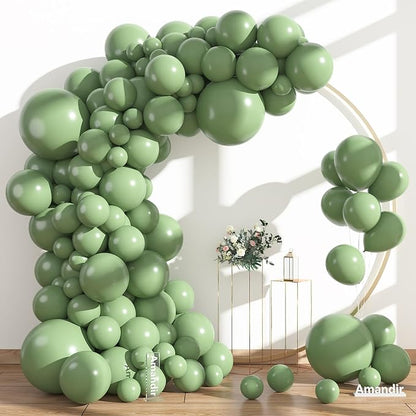 Amandir 153pcs Sage Green Balloons Arch Garland Kit Different Size | 18 12 10 5 - Image 2