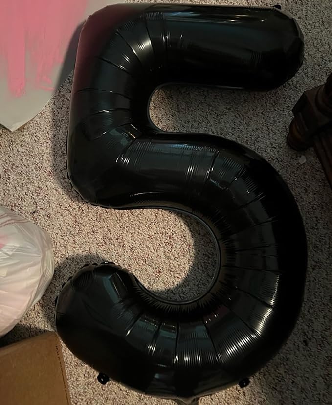 40 inch Number Balloon 0-9 Black Large Number 5 Balloons, Digital Balloons - Image 3
