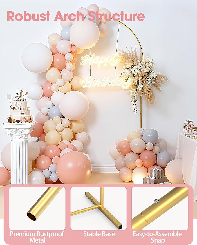 Pureegg Arch Backdrop Stand and Cover Set, 6.6 ft, Celebrations, Easy Assembly - Image 2