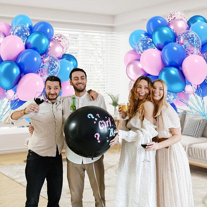 60pcs Pink and Blue Balloons 12inch - Image 6