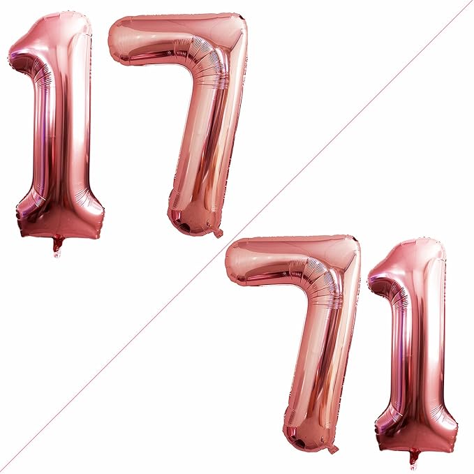Number 17 Balloons for 17th Birthday Sweet 17 Party Decorations, 42 Inch Jumbo by GOER