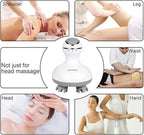 cotsoco Electric Scalp Head & Back Massager, Cordless Hair Massage Waterproof Head Massager with 4 Heads 84 Nodes for Hair Growth, Stress Relief & Deep Clean, Gifts for Mom, White